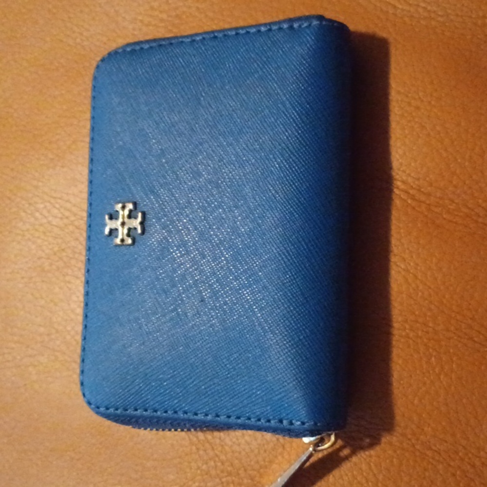 > Tory Burch Blue Wallet with Logo